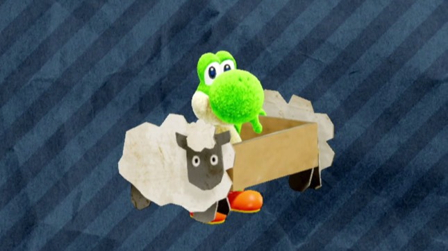 Yoshi in the Derby Sheep in-game costume.
